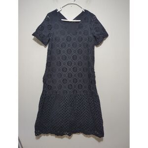 Madewell Womens Black Floral Allover Embroidery Diamond Maxi Dress Size XXS‎